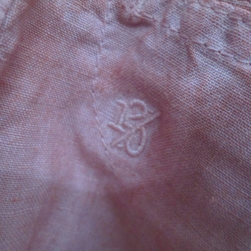 120% Lino Casual Shorts Size 54 (38 US) In Red 100% Linen Drawstring Waist - Picture 2 of 7